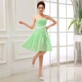 Light green dress for girls of color type spring