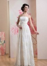 Čipkované empírové svadobné šaty bez ramienok