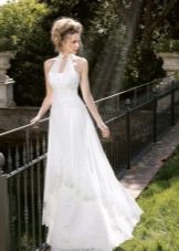 Ampīra stila kāzu kleita ar mežģīnēm