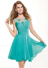 Maikling turquoise evening dress