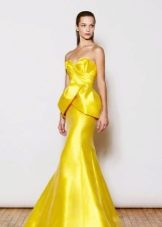 שמלת ערב בתולת ים צהובה
