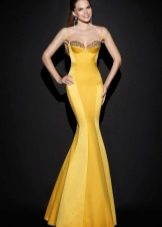 Abendkleid gelbe Meerjungfrau von Tarik Ediz