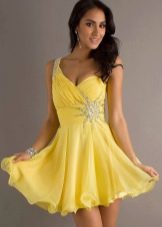Kurzes gelbes Kleid