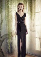 Jenny Packham černé večerní šaty s rozparkem