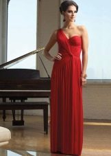 שמלת ערב אדומה עם כתף אחת