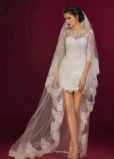 Lace mini wedding dress