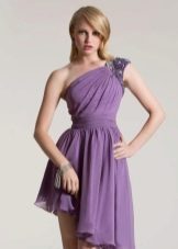 Purple Rhinestone Chiffon Dress