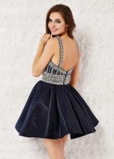 Short cocktail dress with open back