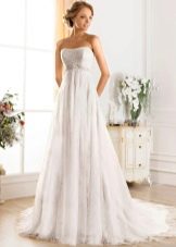 Naviblue svadobné idylické svadobné šaty s vysokým pásom