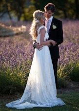 Vestido de noiva com cauda em estilo provençal