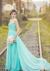Turquoise wedding dress straight