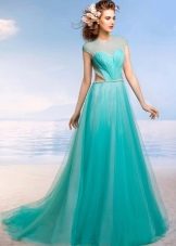 Gaun pengantin berwarna turquoise dari Romanova