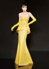 Večerné šaty morská panna žltá