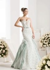Цветна сватбена рокля русалка
