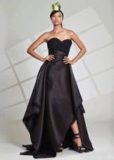 Suknia wieczorowa czarna z asymetrią