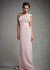 Ροζ βραδινό φόρεμα με έναν ώμο