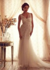فستان زفاف آنا كامبل جوسامر بحمالات شفافة