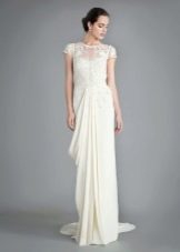 Gaun pengantin lurus dengan gorden