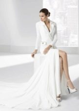 Simple Slit Wedding Dress