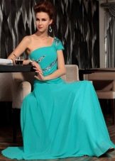 Turquoise long evening dress