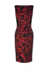 Raudona leopardo rašto suknelė