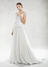 Gaun pengantin dengan tali lebar