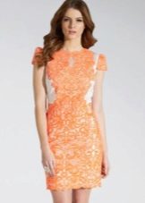 Orange-weißes Kleid