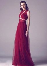 Crimson asymmetrische jurk