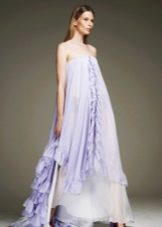Luźna fioletowa sukienka z szyfonu