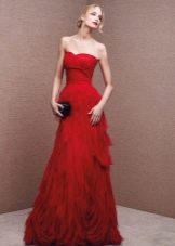 Rochie roșie de la La Sposa din șifon