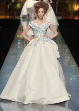 Wedding dress from Dior with blue embroidery