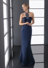 Lange marineblauwe jurk