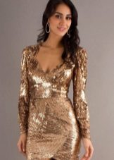 Sukienka mini w kolorze złotym