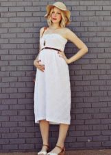 Empírové bavlnené tehotenské šaty