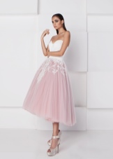 Sukienka z fioletową spódnicą z organzy