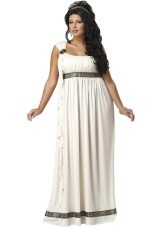 Бяла гръцка рокля за дебели