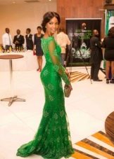 Βαθύ πράσινο μακρύ φόρεμα