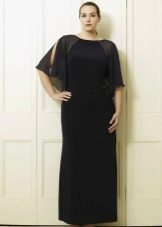 Черна вечерна дълга рокля за дебела жена (момиче)
