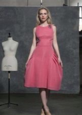 růžové midi šaty