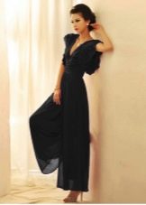 Schwarzes Culotte-Kleid