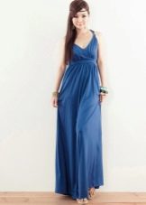 Mėlyna culotte suknelė
