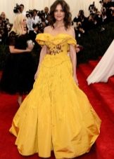 Gaun mustard panjang untuk wanita jenis warna Musim luruh