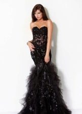 Koronkowa sukienka syrenka czarna