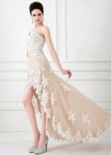 Gaun bustier lace buka depan panjang belakang