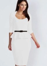 White sheath dress with peplum