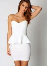 Бяла рокля-бюстие с калъф