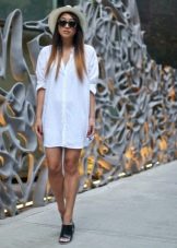 Biała koszulowa sukienka
