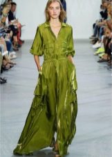 Rochie lungă cămașă verde