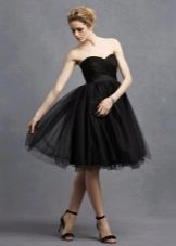 Black Flared Corset Evening Dress
