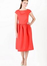 Памучна рокля Татянка от червен чинц